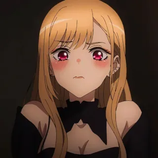 🎭 Marin Kitagawa My Dress-Up Darling Marin Kitagawa, Anime, Manga, meisje, blond, rode ogen, schattig, My Dress-Up Darling telegram sticker