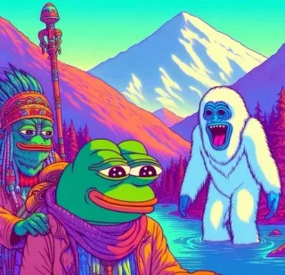 🌟 Pepe the Frog Pepe, rana, yeti, natura, cartone animato telegram sticker