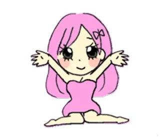 🙂 Anime, Mädchen, Süß, Rosa telegram sticker