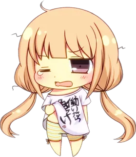 😪 動けな Аниме, Чиби, Девушка, Устала, Манга telegram sticker