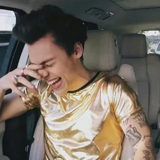 💦 Harry Styles Sänger, Promi, Harry Styles, Person, Lächeln, glücklich telegram sticker