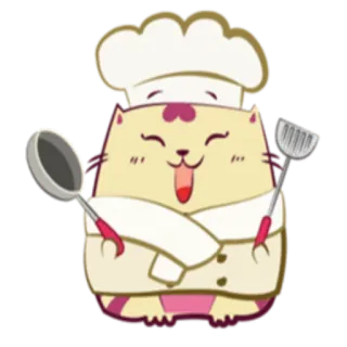 👨‍🍳 gato, chef, cocina, cocina, comida, lindo telegram sticker