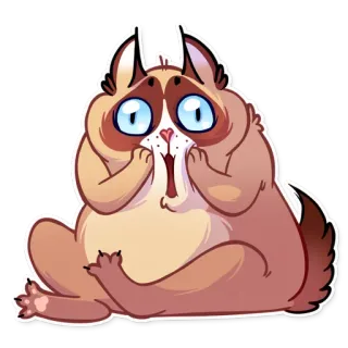 😱 gato, fofo, animal, kawaii, adesivo, desenho, engraçado whatsapp sticker