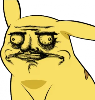 ☹️ Pikachu ปิกาจู, มีม, ตลก, โปเกมอน, อินเทอร์เน็ตมีม telegram sticker