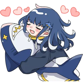 🥰 Gawr Gura アニメ, サメ, かわいい, カワイイ, ホロライブ, VTuber, 漫画, キャラクター telegram sticker