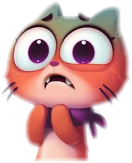 🐈 고양이, 만화, 무서운, 걱정하는, 귀여운, 동물, 스티커 telegram sticker