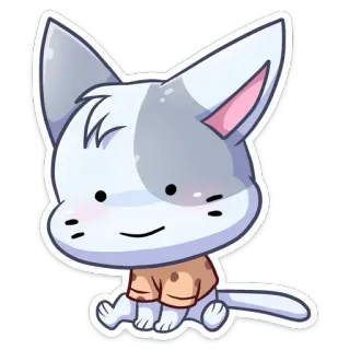🫥 cat, animal, kawaii, sticker, cute, cartoon telegram sticker