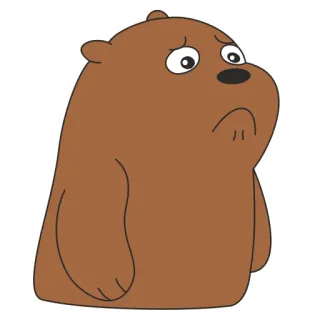 🥺 Grizzly Bear We Bare Bears orso, cartone animato, triste, We Bare Bears telegram sticker