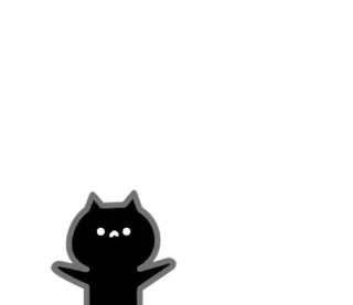 🙃 kucing, hewan, kartun, stiker, imut, kucing hitam, kawaii telegram sticker