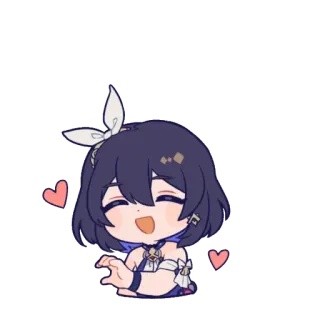 ❤️ anime, chibi, cartoon, cute, hearts telegram sticker