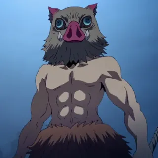 🔥 Inosuke Hashibira Demon Slayer Anime, Demon Slayer, Inosuke, Hashibira, Masque de sanglier telegram sticker