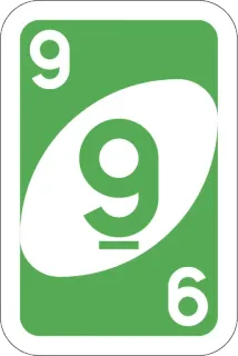 9️⃣ kaart, uno, nummer, groen, spel telegram sticker