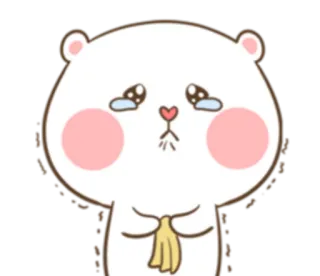 😢 weinen, traurig, bär, eisbär, tränen, emoticon, cartoon, kawaii telegram sticker