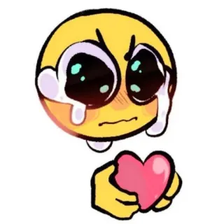 🦦 Émoji, Pleurs, Coeur, Amour, Triste, Dessin animé telegram sticker