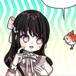 🐈‍⬛️ Chibi, Anime, Ragazza, Uccello whatsapp sticker