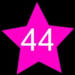 4⃣ 44 angka, bintang, merah muda, geometris, bentuk telegram sticker