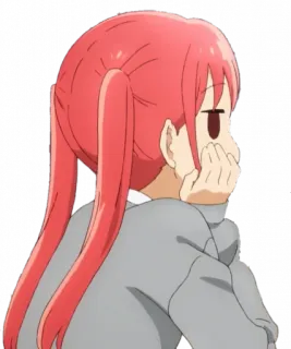 🙄 anime, garota, envergonhada, fofa, biquinho telegram sticker