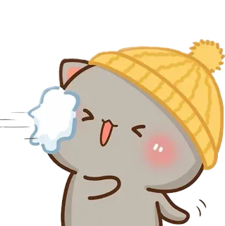 🍦 kucing, musim dingin, topi, dingin, emoji, lucu, kartun telegram sticker
