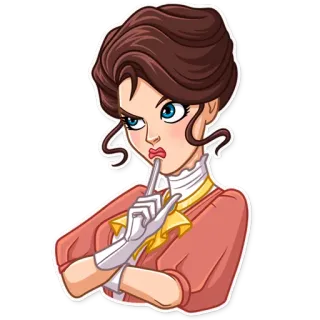 🤔 wanita, keheningan, jari, sst, kartun, vintage, rahasia telegram sticker