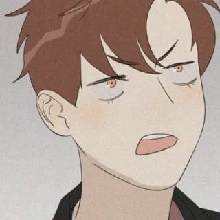 🎞 hombre, cara, expresión, dibujos animados, anime, molesto telegram sticker