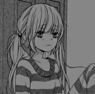 😭 Anime, Manga, Gadis, Kuncir Dua, Sedih telegram sticker