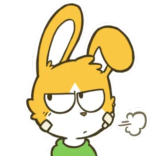 😒 зайчик, злой, мультик, персонаж, кролик, расстроенный, милый whatsapp sticker
