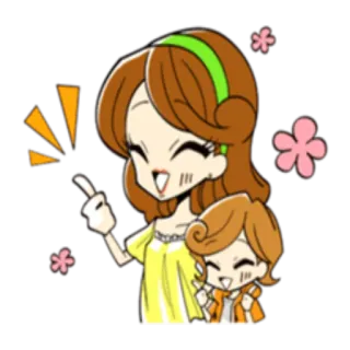 👍 Мультфильм, Женщина, Девушка, Мама, Семья telegram sticker