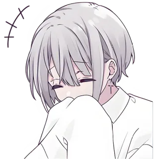 😅 anime, manga, sad, emo, crying, emotional, cute telegram sticker