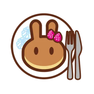 🍽 팬케이크, 토끼, 귀여운, 음식, 아침, 귀엽다 telegram sticker