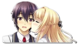 😘 Anime, Casal, Beijo, Romance, Amor telegram sticker