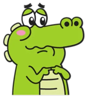 🐊 ワニ, 漫画, 動物, 緑, かわいい, 爬虫類, アリゲーター telegram sticker