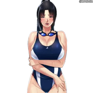 ☺️ baju renang, anime, wanita, pakaian renang, asia telegram sticker