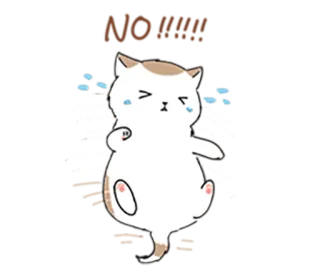 🙅 Cry baby gatto, piangere, triste, carino, cartone animato telegram sticker