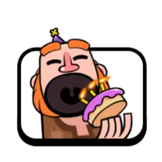 ☺️ cartoon, birthday, cake, party, celebration, animated, clash royale telegram sticker