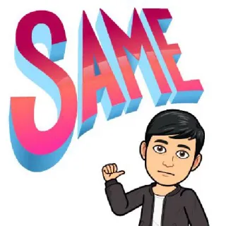 👍 SAME Bitmoji, Meme, Igual, Avatar telegram sticker