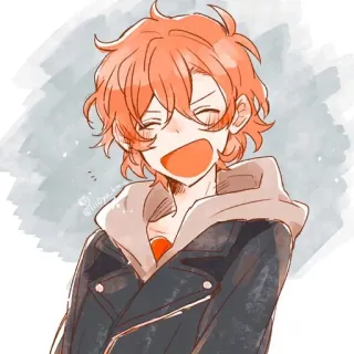 😄 Anime, Kreskówka, Pomarańczowe włosy, Postać, Bluza z kapturem, Kurtka telegram sticker