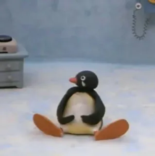 😰 Pingu triste, piangere, pinguino, cartone animato, serie tv whatsapp sticker