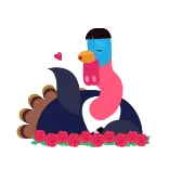 😘 鳥, 愛, ハート, かわいい, 動物 telegram sticker