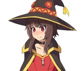 😢 Megumin Konosuba Anime, Charakter, Zauberer, Niedlich, Weiblich whatsapp sticker