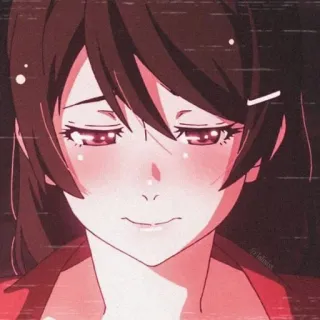 🎭 anime, dziewczyna, smutna, słodka, japońska animacja telegram sticker