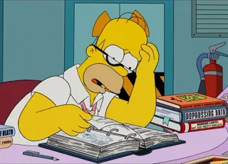 📖 Homer Simpson The Simpsons DEPRESSING DUID
WARNING LIGHTS NOT JUST PRETTY DISPLAYS Homer Simpson, books, reading, studying, desk, cartoon telegram sticker