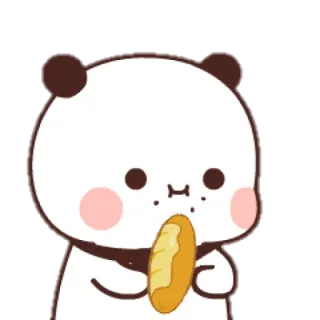 🥖 Panda, Pan, Lindo, Dibujo animado, Animal, Comida, Pegatina whatsapp sticker