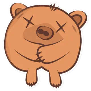 💀 urso, desenho animado, adesivo, animal, fofo telegram sticker