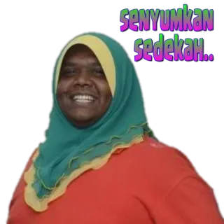 😃 SENYUMKAN SEDEKAH.. sorriso, carità, donna, hijab, positivo whatsapp sticker
