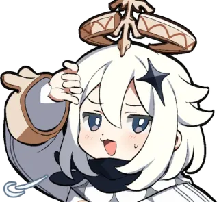 😅 Paimon Genshin Impact paimon, genshin impact, anime, personagem de videogame, fofo, chibi telegram sticker