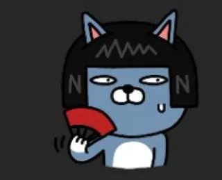 😮‍💨 chat, dessin animé, fan, expression, mignon, animal whatsapp sticker