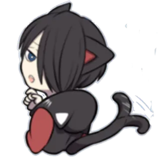 😠 мультфильм, кот, гибрид, чиби, кавайный, аниме whatsapp sticker