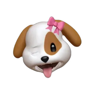 🫥 perro, emoji, lindo, animal, guiñando, cachorro, mascota, dibujos animados telegram sticker