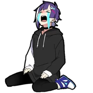 😭 Anime, weinend, traurig, Junge, Cartoon, Illustration, verweint telegram sticker