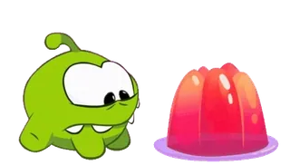 🧑‍🦱 Om Nom Cut the Rope Om Nom, Cut the Rope, monstro verde, gelatina, fofo, desenho animado, personagem de jogo whatsapp sticker